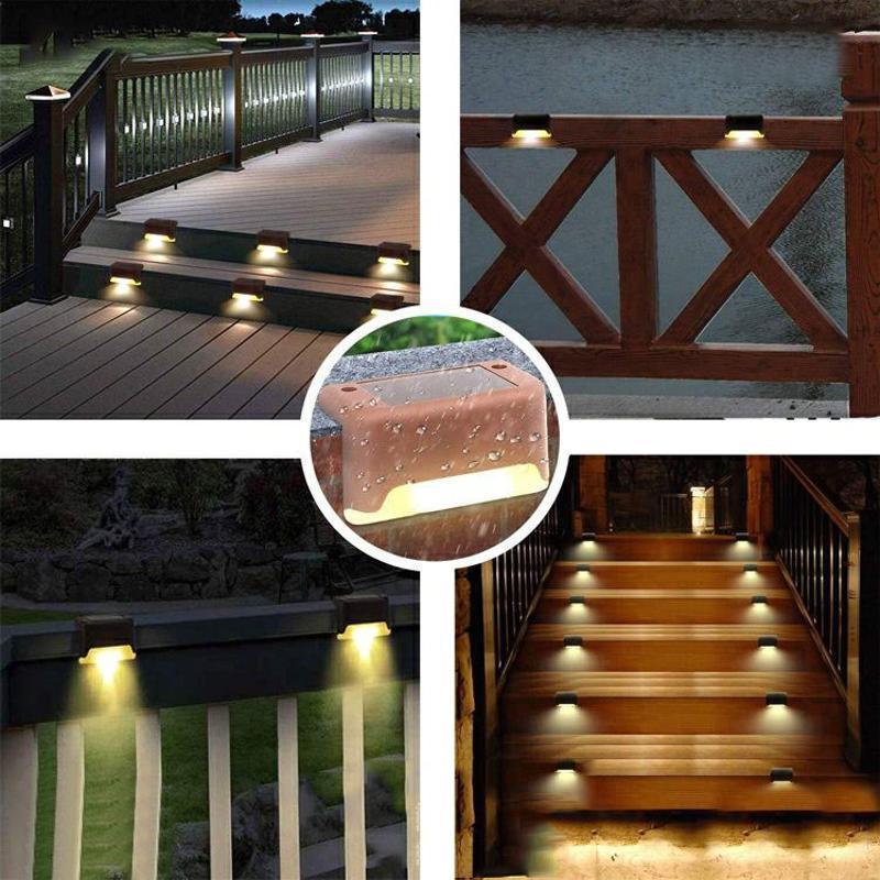 Lumières solaires pour marches extérieures – Sécurité et style (lot de 4)