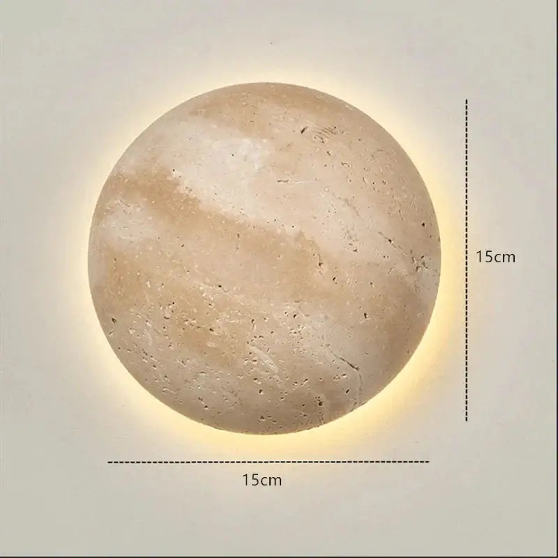 Applique murale ronde effet pierre naturelle