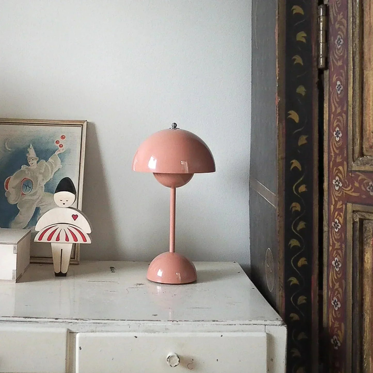 Lampe de Table Flowerpot V2 - Design Iconique par Verner Panton, Dimmable et Sans Fil