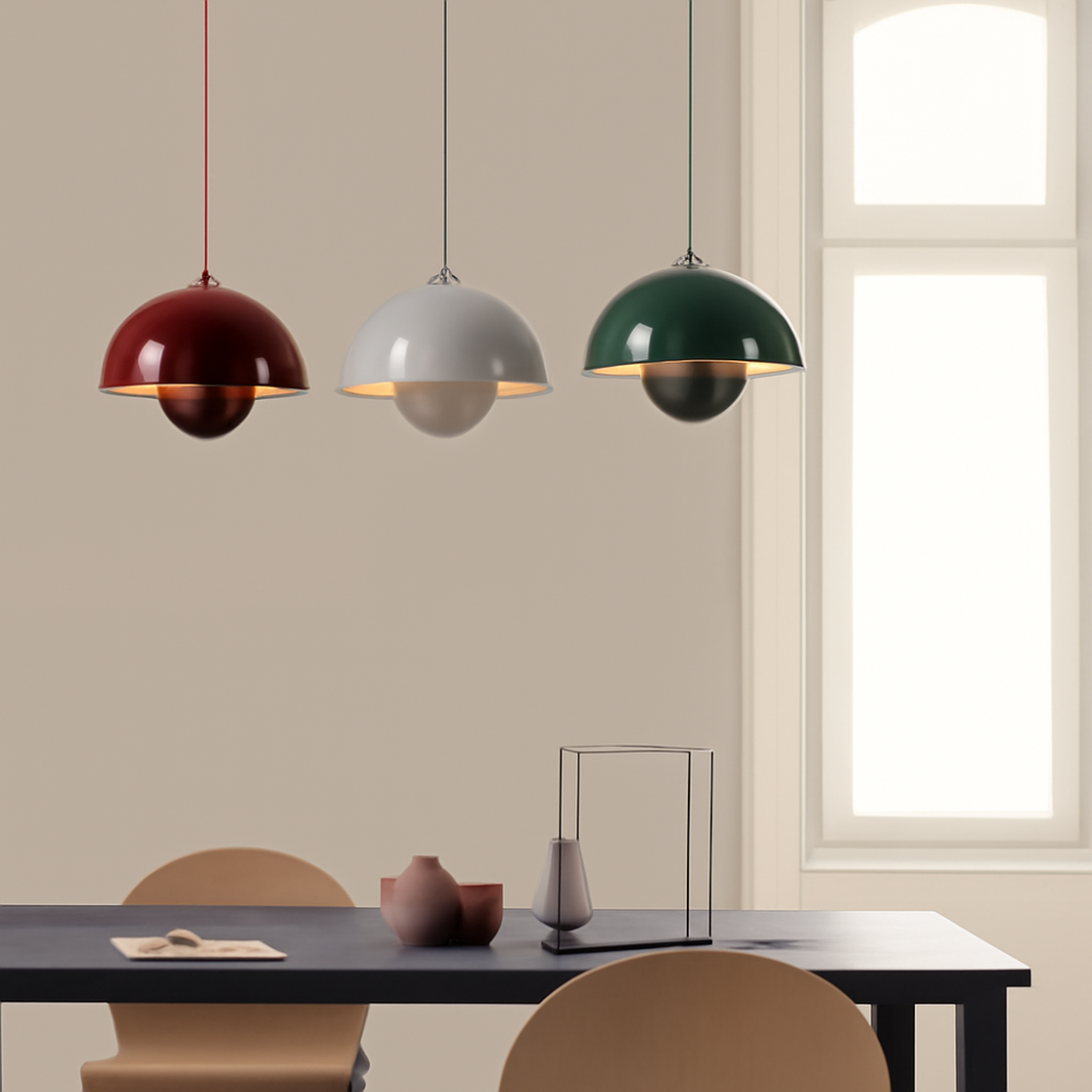 Lustre coloré en demi-cercle
