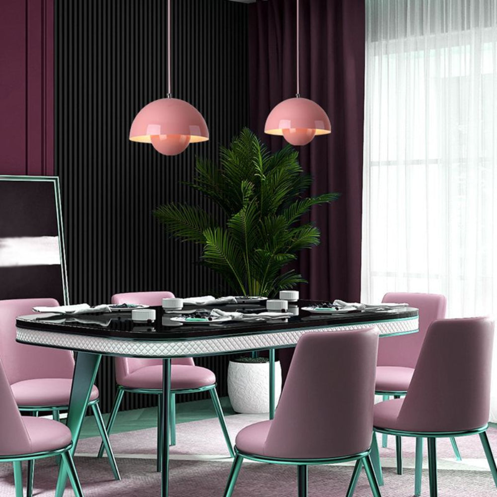 Lustre coloré en demi-cercle