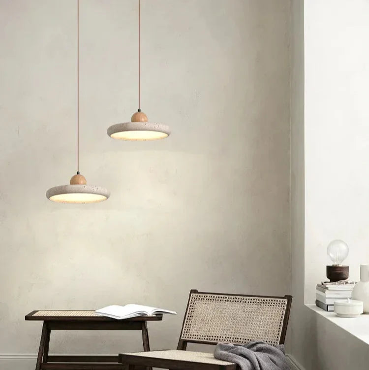 Suspension Travertin Pierre Naturelle Plate