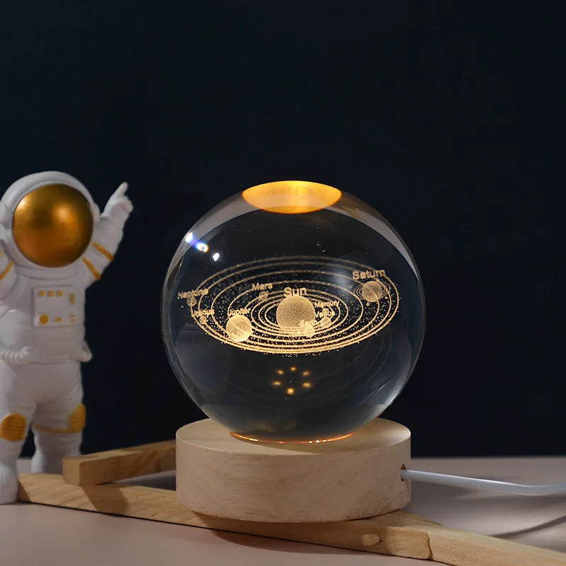 Projecteur Galaxie LED 3D Boule Cristal Saturne, Déco Chambre