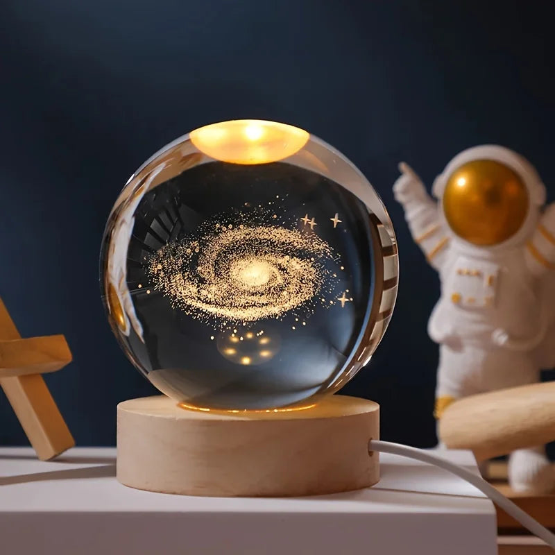 Projecteur Galaxie LED 3D Boule Cristal Saturne, Déco Chambre