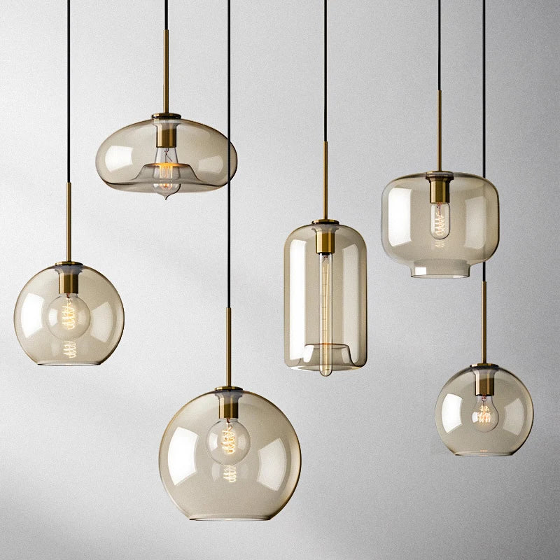 Suspension Verre Nordique Moderne Minimaliste