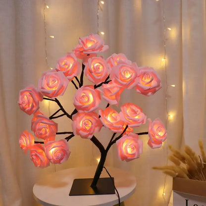 Lampe de table Fée des fleurs Veilleuse Arbre à roses