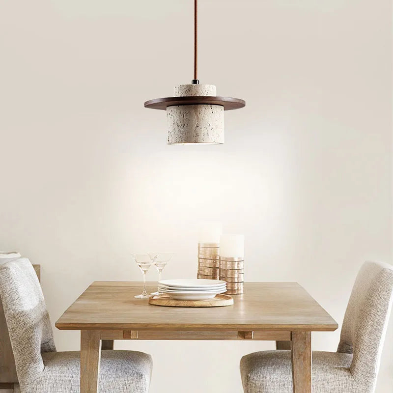 Suspension lumineuse en pierre -  44