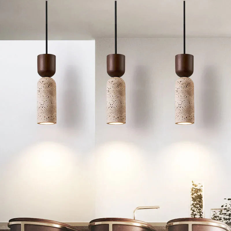 Suspension lumineuse en pierre -  41
